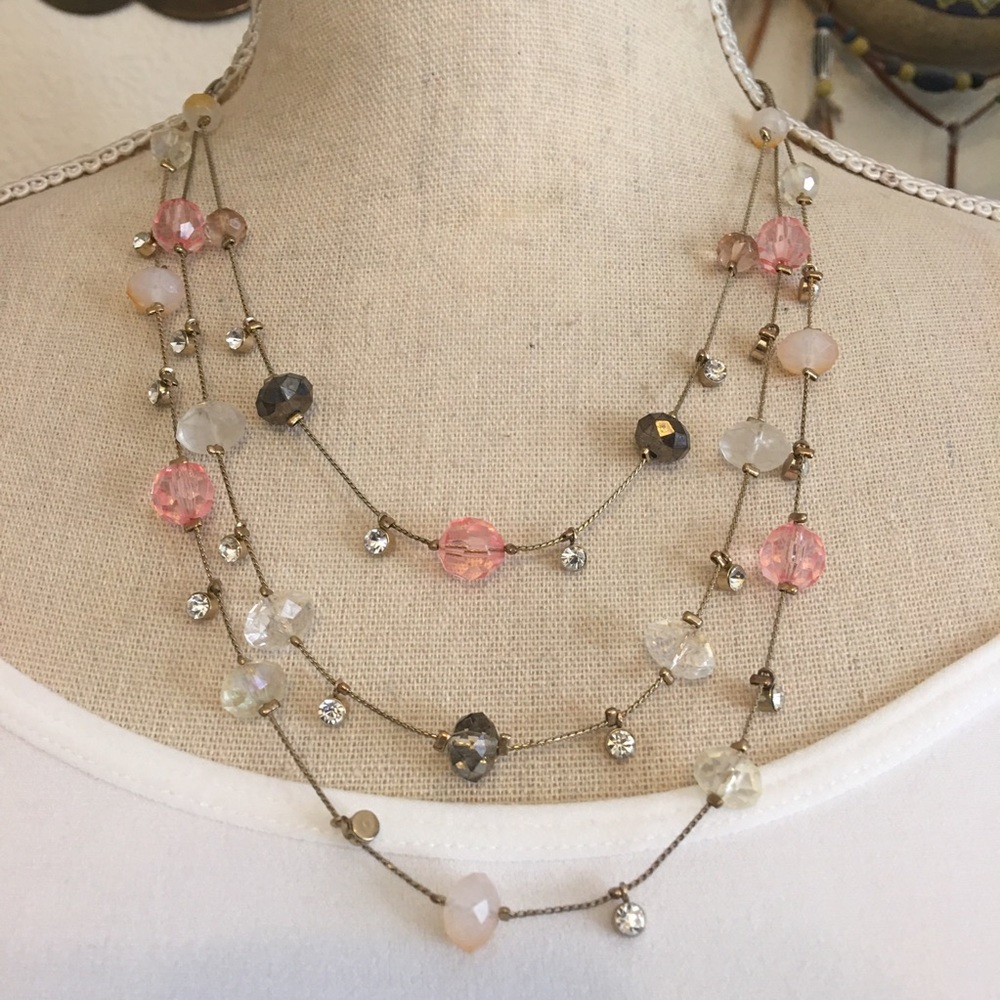 Vintage 90s multi strand layered chain necklace